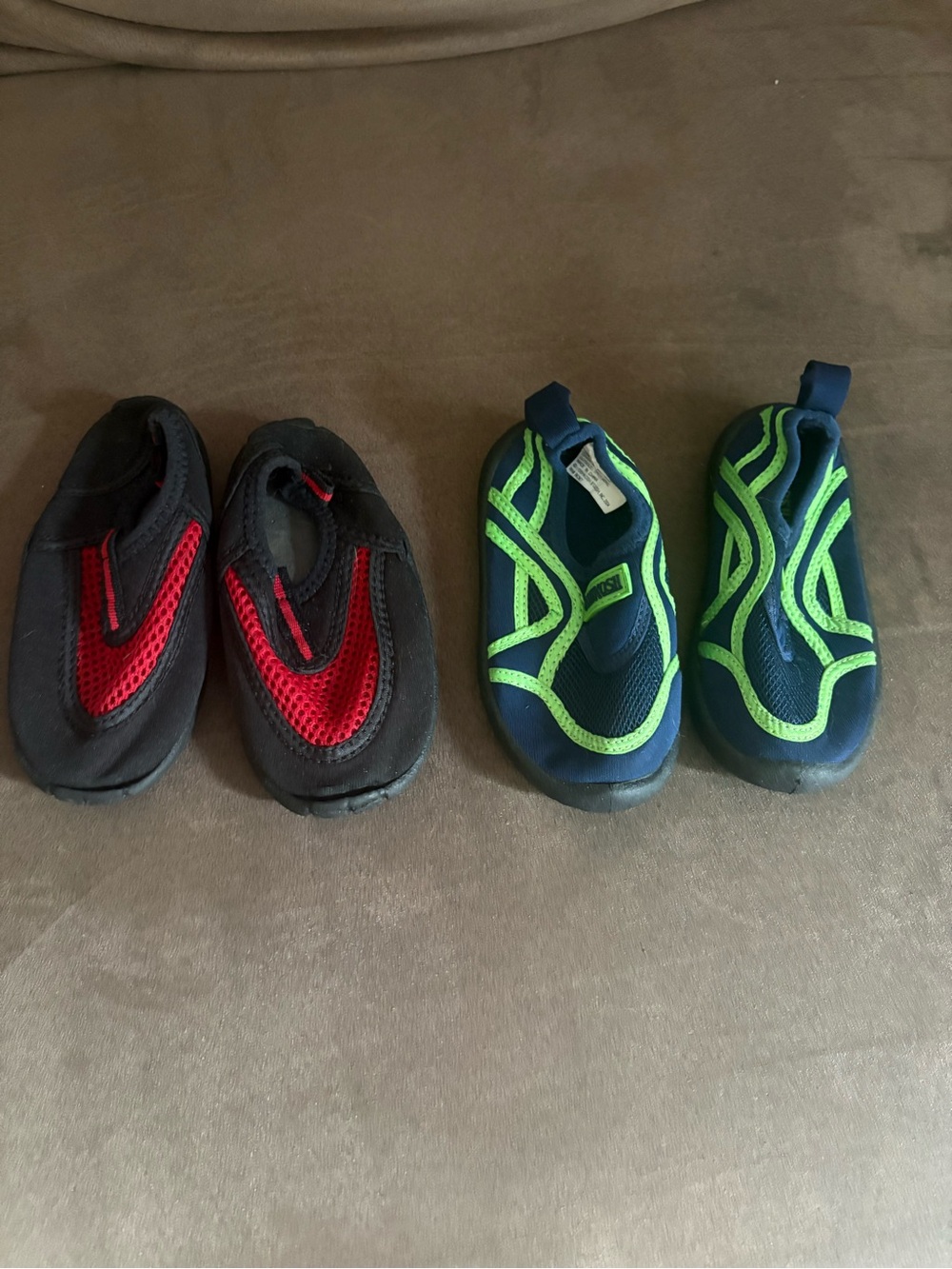 Kids Water Shoes - Red/Black & Navy/Green Slip-Ons